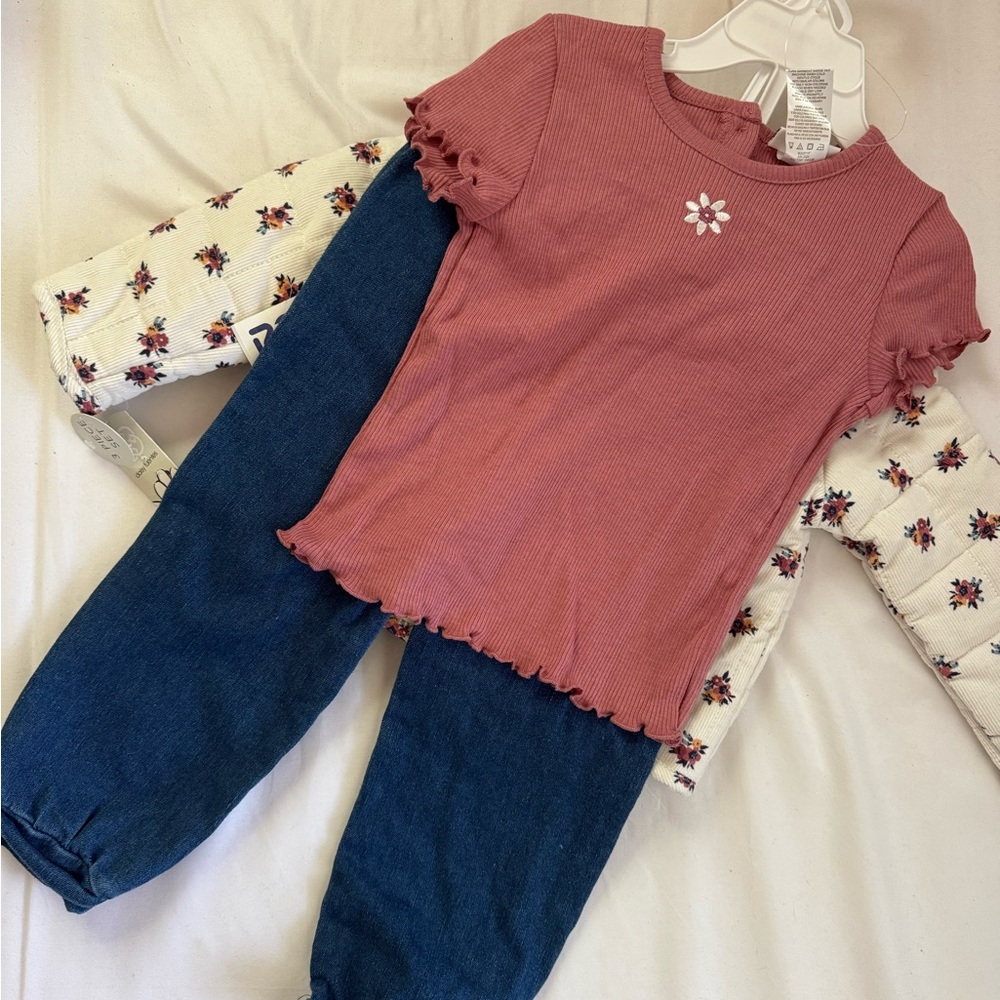 Daisy Fuentes Pink and Blue Girls 3pc Matching Set